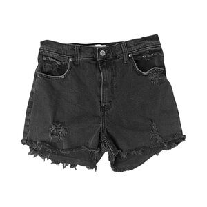 Abercrombie & Fitch Black Distressed Jean Shorts (Size M)